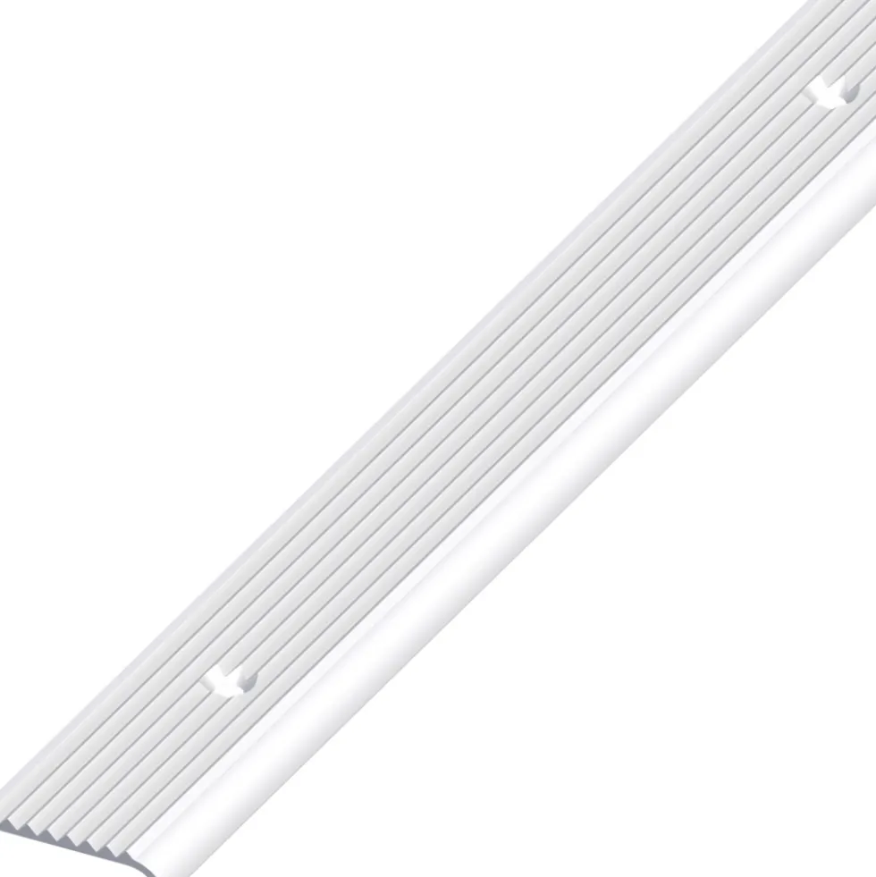 Abschlussprofil Aluminium eloxiert 1000 x 25 x 6 mm silberfarben rund gelocht gerillt