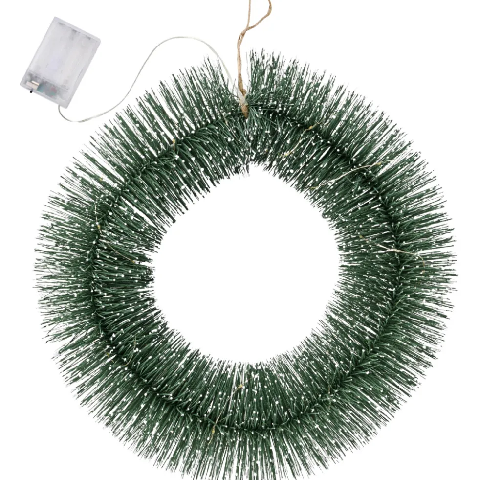 Adventskranz Ø 40 cm batteriebetrieben aus Kunststoff mit LEDs und Timer
