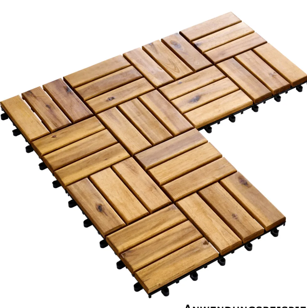 Akazien-Holzfliese 30x30 cm