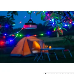 Akku LED Campinglampe mit 10m Lichterkette Farbmodi