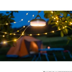 Akku LED Campinglampe mit 10m Lichterkette Farbmodi