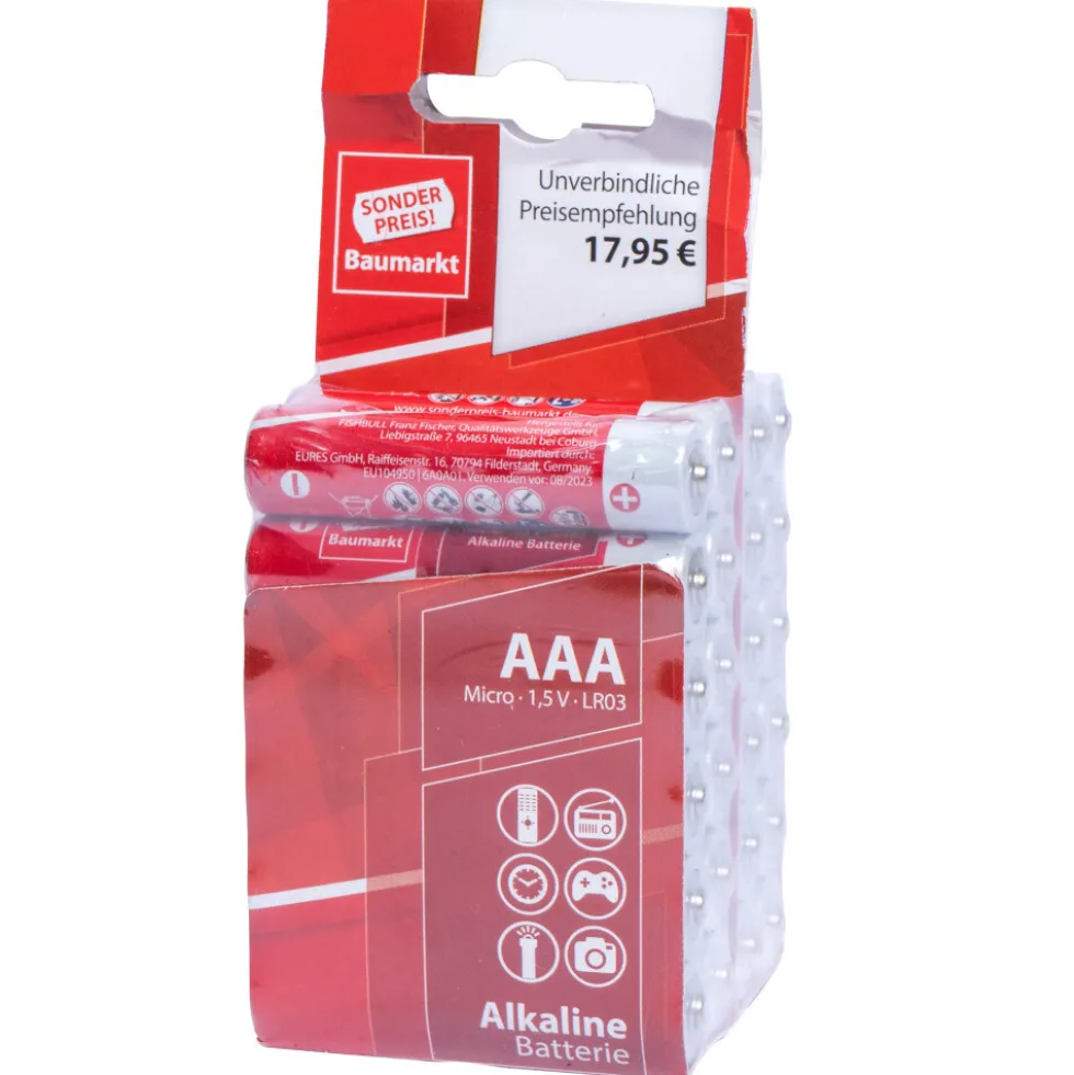 Alkaline Batterien LR03 AAA Micro 24er Pack Sonderpreis Baumarkt