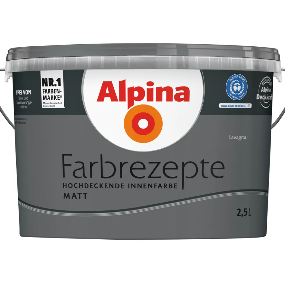 Alpina Farbrezepte "Lavagrau" matt 2,5 Liter