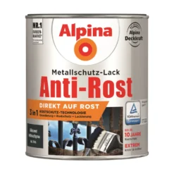 Alpina Metallschutz-Lack anthrazitgrau glanz RAL 7016 750 ml