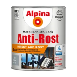Alpina Metallschutzlack Hellgrau matt 750 ml RAL 7001
