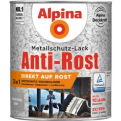 Alpina Metallschutz-Lack Silber 750 ml RAL 9006 Hammerschlag