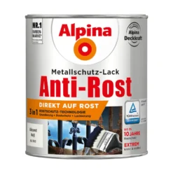 Alpina Metallschutzlack Weiß glanz 750 ml RAL 9010