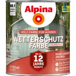 Alpina Wetterschutzfarbe Steingartenblau 750 ml halbdeckend