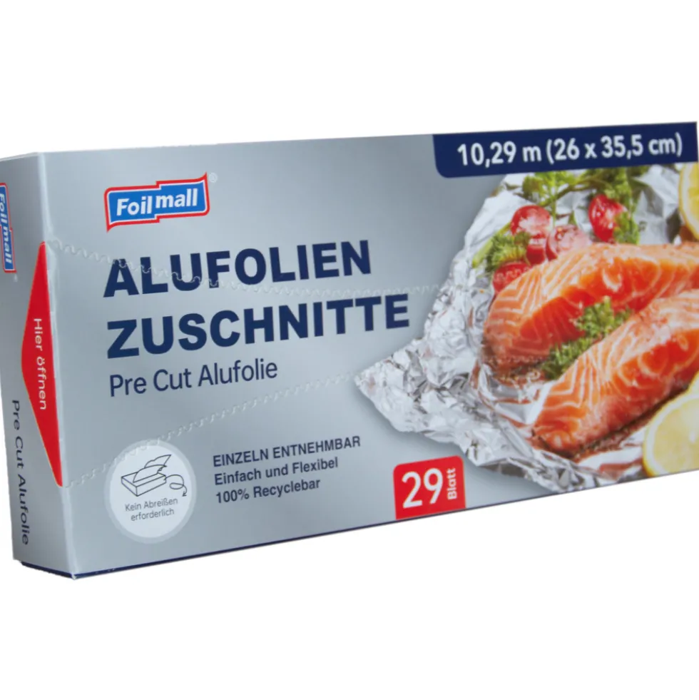 Alufolie Zuschnitte, 29 Folienblätter ca. 35,5 x 26 cm