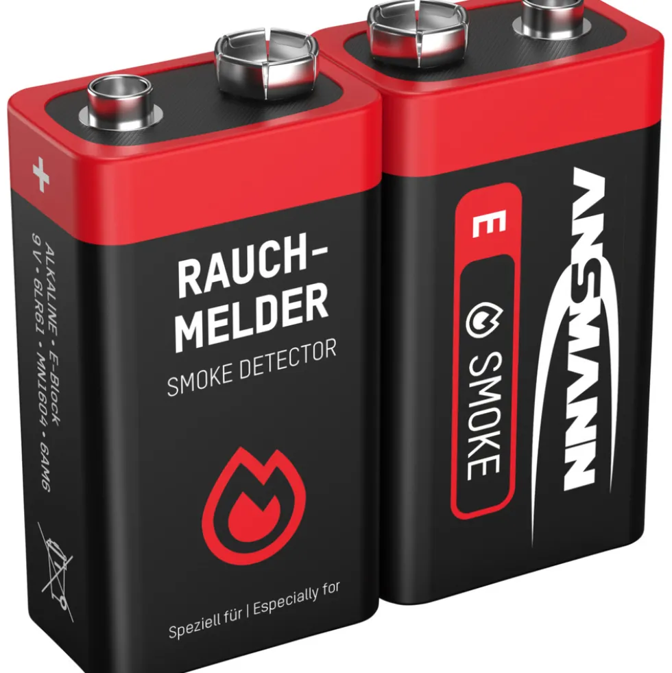 ANSMANN Alkaline 9V E-Block Batterie, 2er-Set