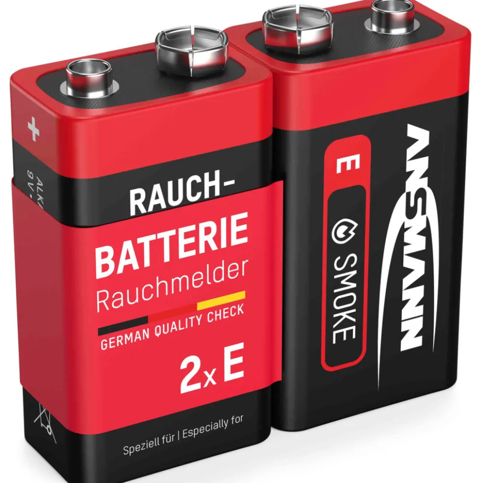 ANSMANN Alkaline 9V E-Block Batterie, 2er-Set