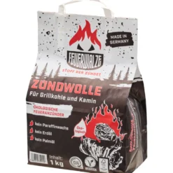 Anzündwolle Öko 1 kg in der Papiertüte