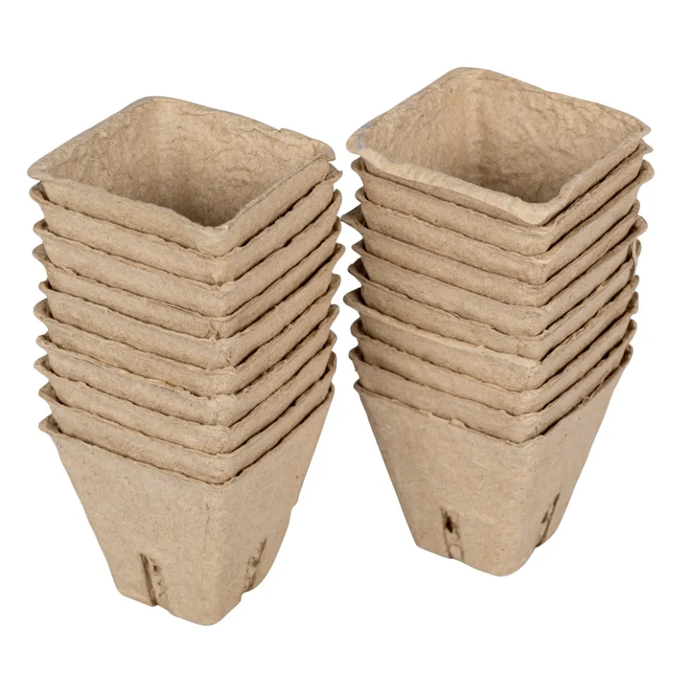 Anzuchttöpfe 6 x 6 cm quadratisch, 20 Stück, Papier