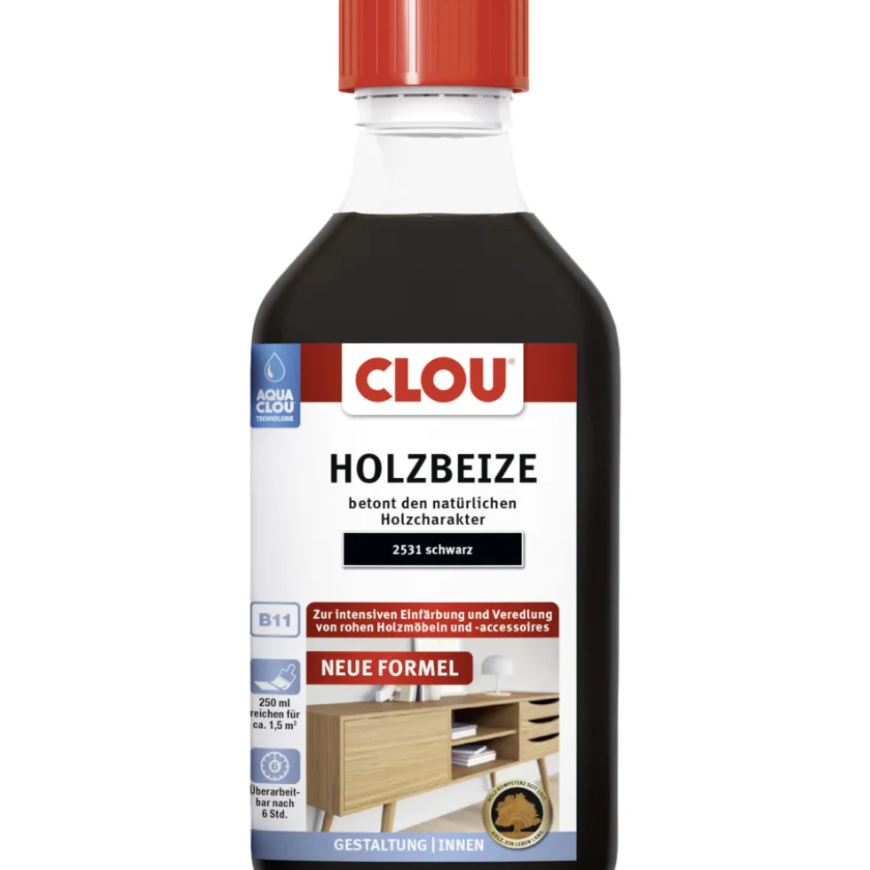 Aqua Clou® Holzbeize Schwarz 250 ml