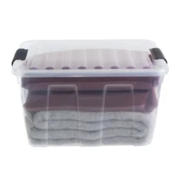 Aufbewahrungsbox 30 Liter mit Deckel, Grau-Transluzent