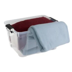Aufbewahrungsbox 30 Liter mit Deckel, Grau-Transluzent