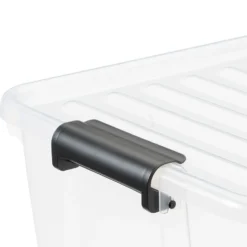 Aufbewahrungsbox 30 Liter mit Deckel, Grau-Transluzent