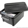 Aufbewahrungsbox 32 Liter mit Deckel und QR-Code Etikett, farbig sortiert