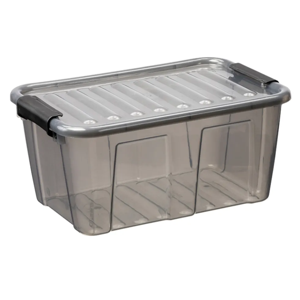 Aufbewahrungsbox 8,0 Liter mit Deckel, Grau-Transluzent