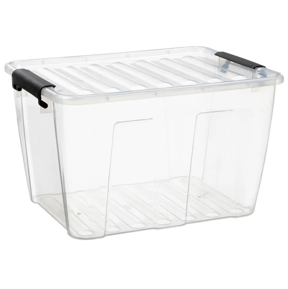 Aufbewahrungsbox 15 Liter mit Deckel, Grau-Transluzent
