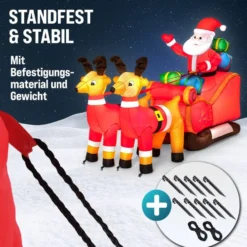Aufblasbarer LED-Weihnachtsmann mit Schlitten