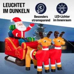 Aufblasbarer LED-Weihnachtsmann mit Schlitten