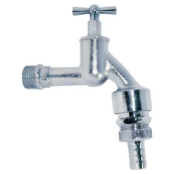 Auslaufventil 1/2" matt verchromt Rohrbelüfter Rückflussverhinderer Wasserhahn