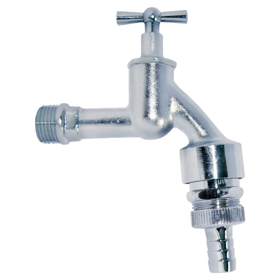 Auslaufventil 1/2" matt verchromt Rohrbelüfter Rückflussverhinderer Wasserhahn