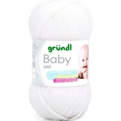 Baby Garn uni 50 g weiß