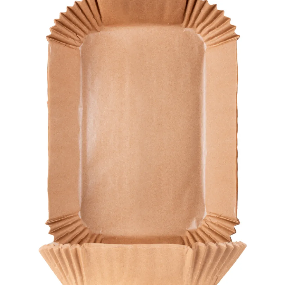 Backpapier-Einlagen Heißluftfritteusen 19,5 x 13 x 4,5 cm, 25 Stück