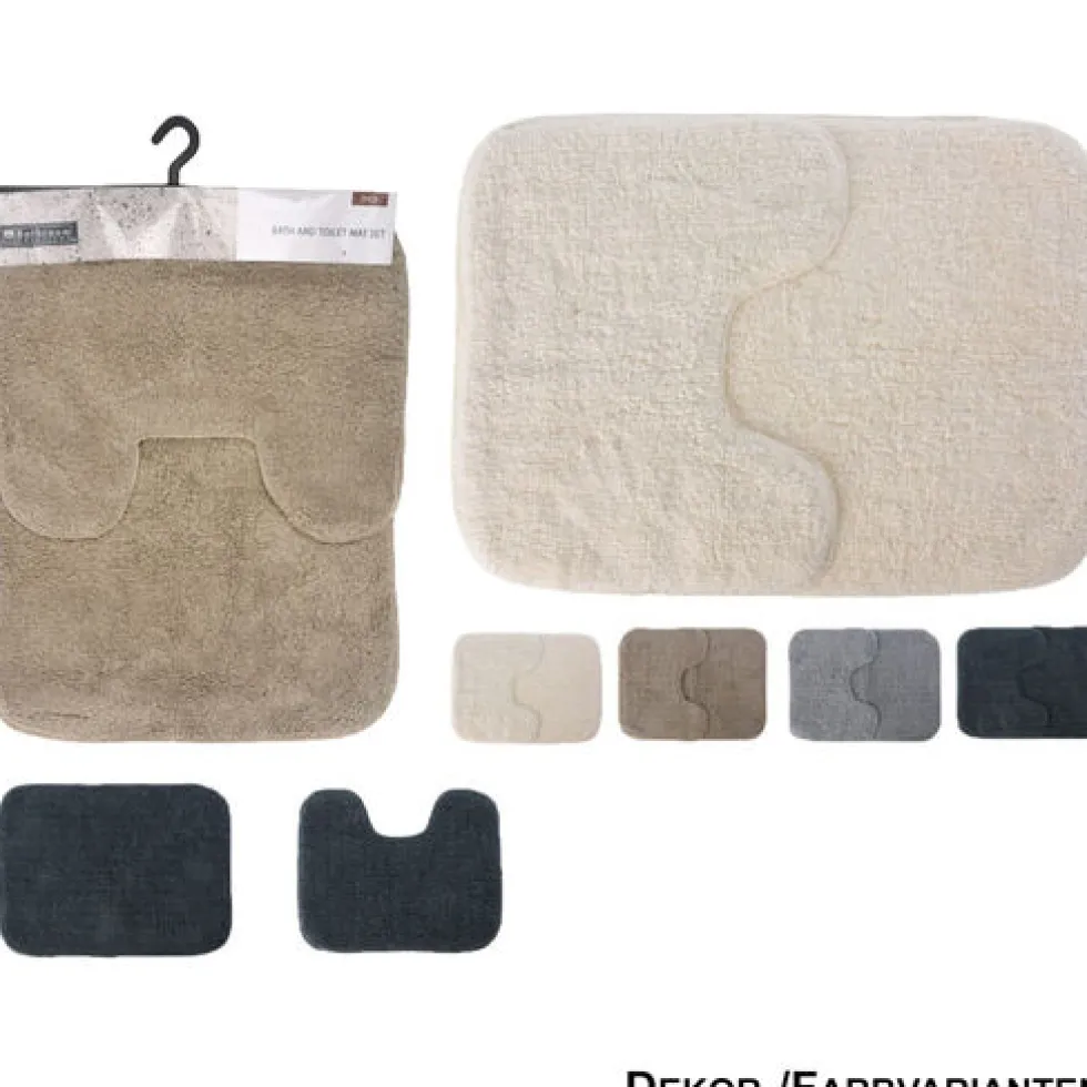 Bade- und Toilettenmatten-Set in verschiedenen Farben