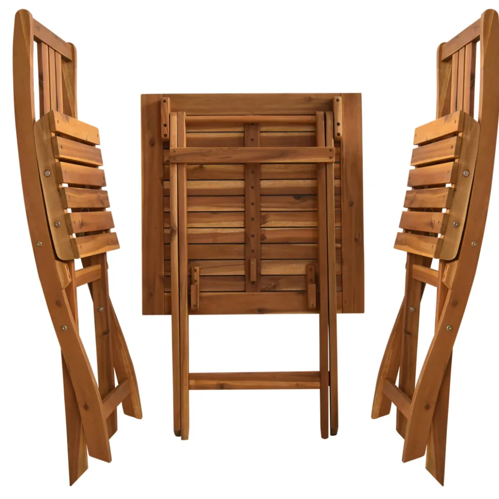 Balkonset 3-teilig Akazienholz klappbar