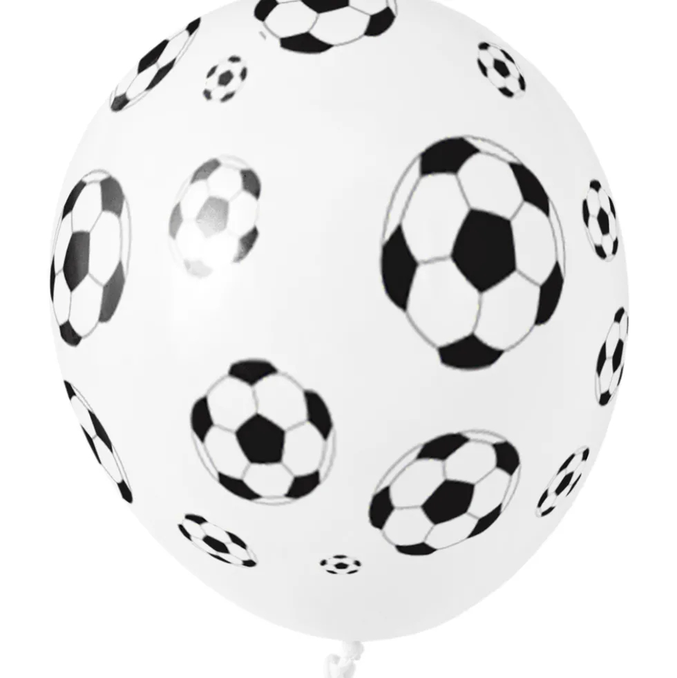 Ballons Fußball-Party weiß Ø 25 cm, 5 Stück