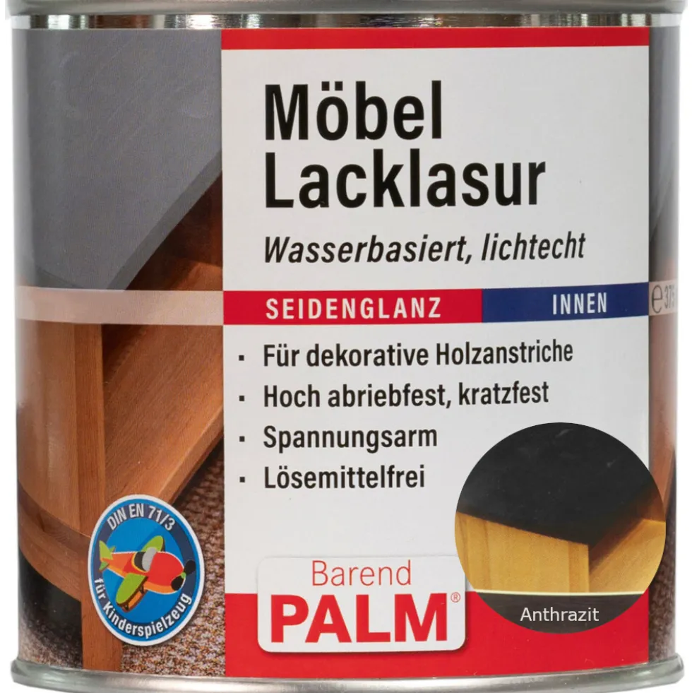 Barend Palm Möbel-Lacklasur Anthrazit 375 ml