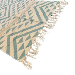 Baumwollteppich 70 x 140 cm in Türkis