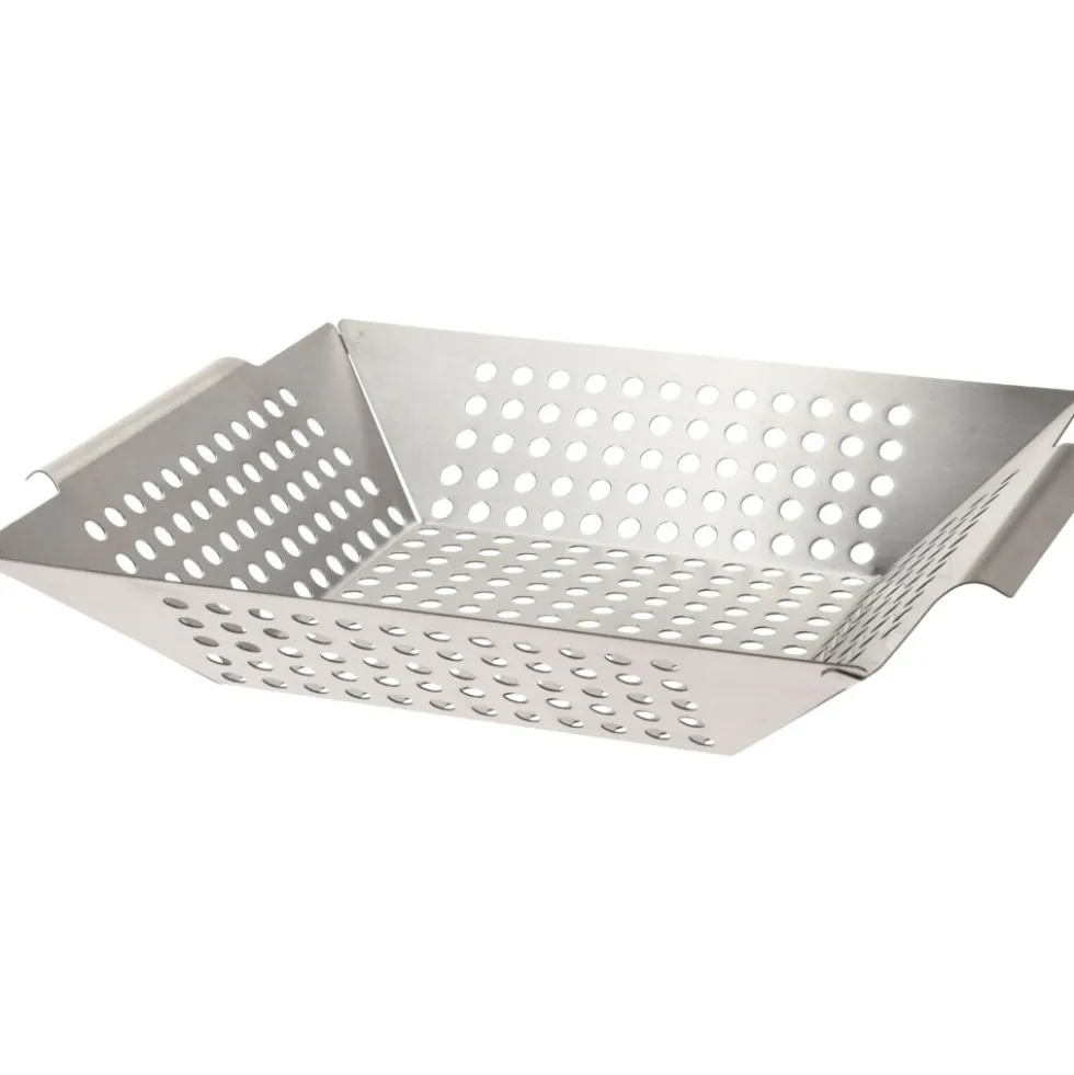 BBQ Gemüsekorb aus Edelstahl mit Handgriffen