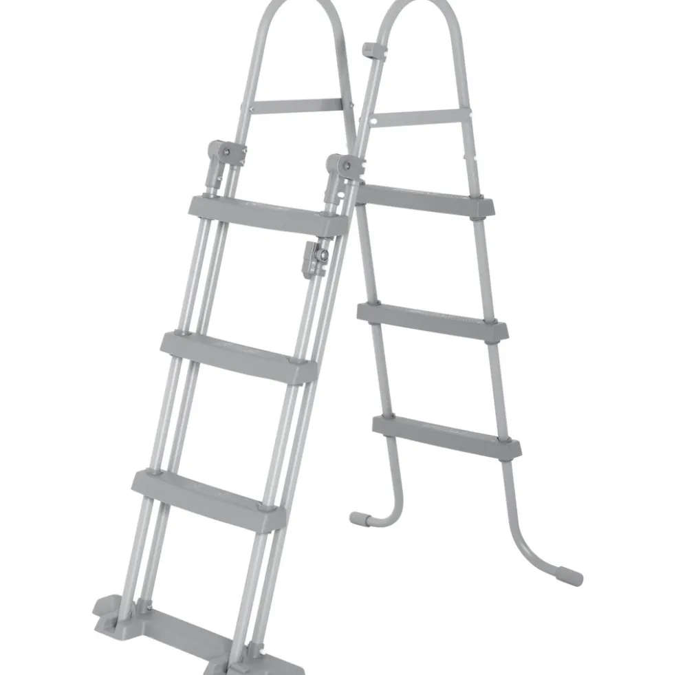 Bestway® Poolleiter in Grau 107 cm 3-stufig mit hochklappbarem Einstieg