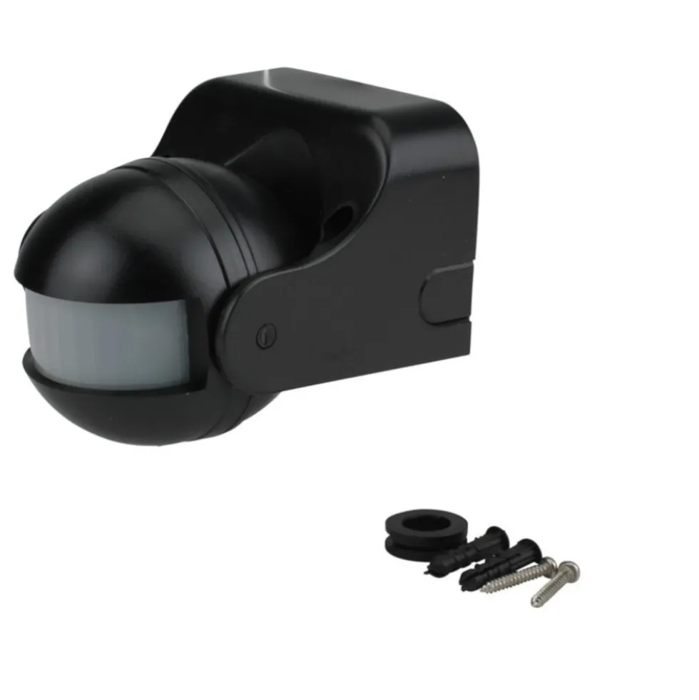 Bewegungsmelder 180° 1000 Watt schwarz