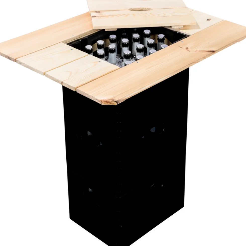 Bierkasten-Holztisch mit Deckel