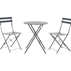 Bistro-Set 3-teilig klappbar, anthrazit