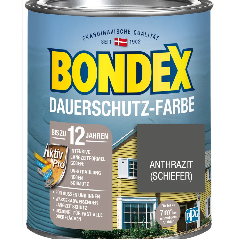 BONDEX Dauerschutz-Farbe Anthrazitgrau 750 ml