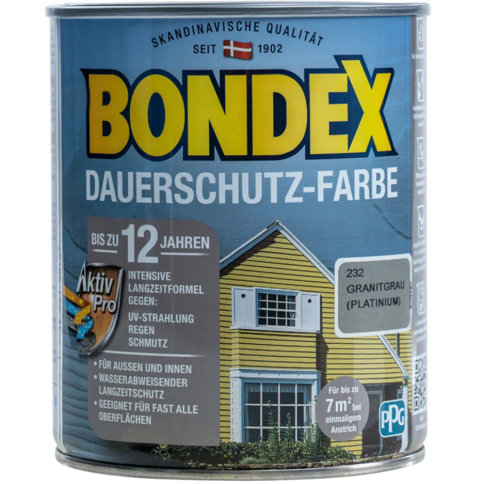 BONDEX Dauerschutz-Farbe Granitgrau 750 ml