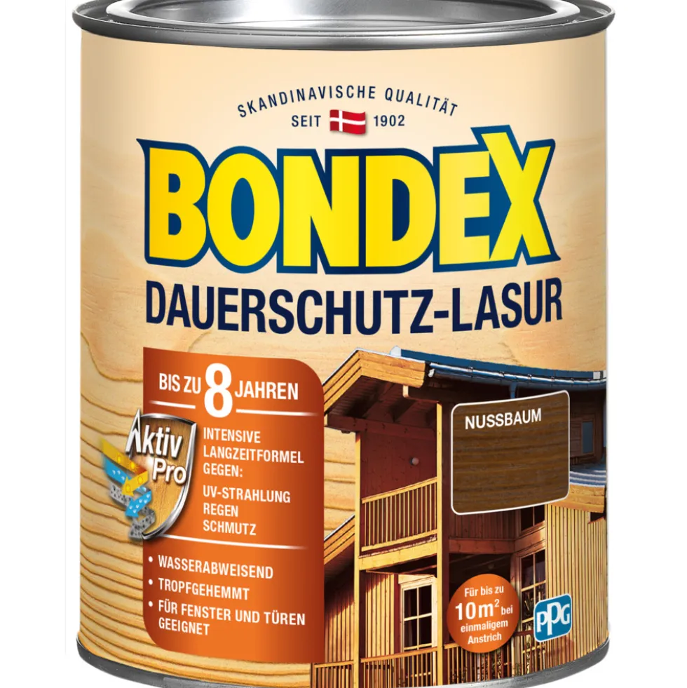 BONDEX Dauerschutz Lasur Nussbaum 750 ml