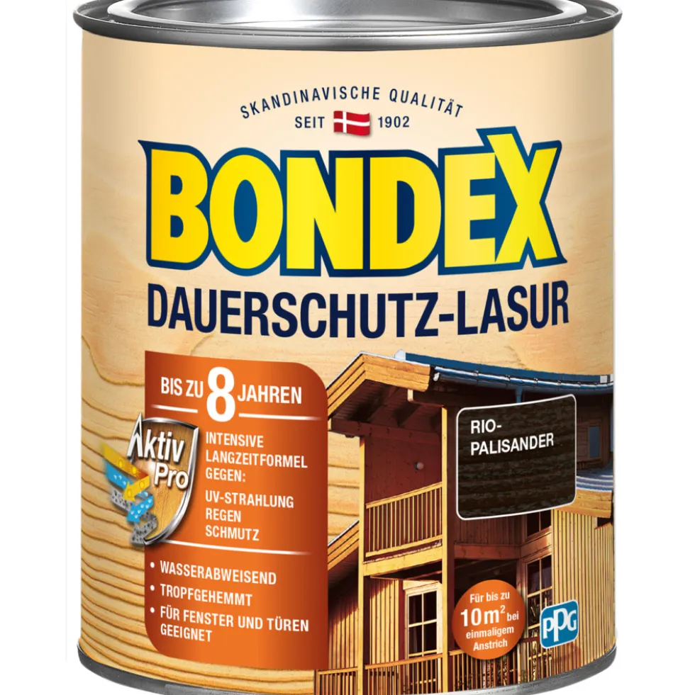BONDEX Dauerschutz Lasur Rio Palisander 750 ml