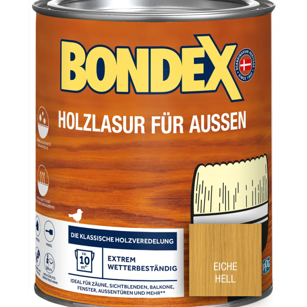 BONDEX Holzlasur für Aussen Eiche hell 750 ml