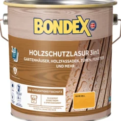 BONDEX Holzschutzlasur 3in1 Eiche Hell 4 Liter