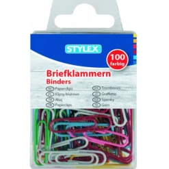 Büroklammern 100 Stück Metalldraht farbig sortiert 32 mm