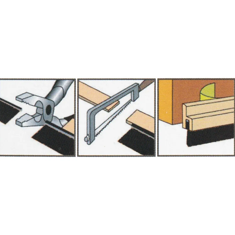 Bürstenleiste selbstklebend aus PVC braun