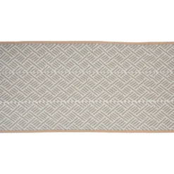 Camping-Bodenmatte 90 x 180 cm mit Tragegriff aus Kunststoff in Beige