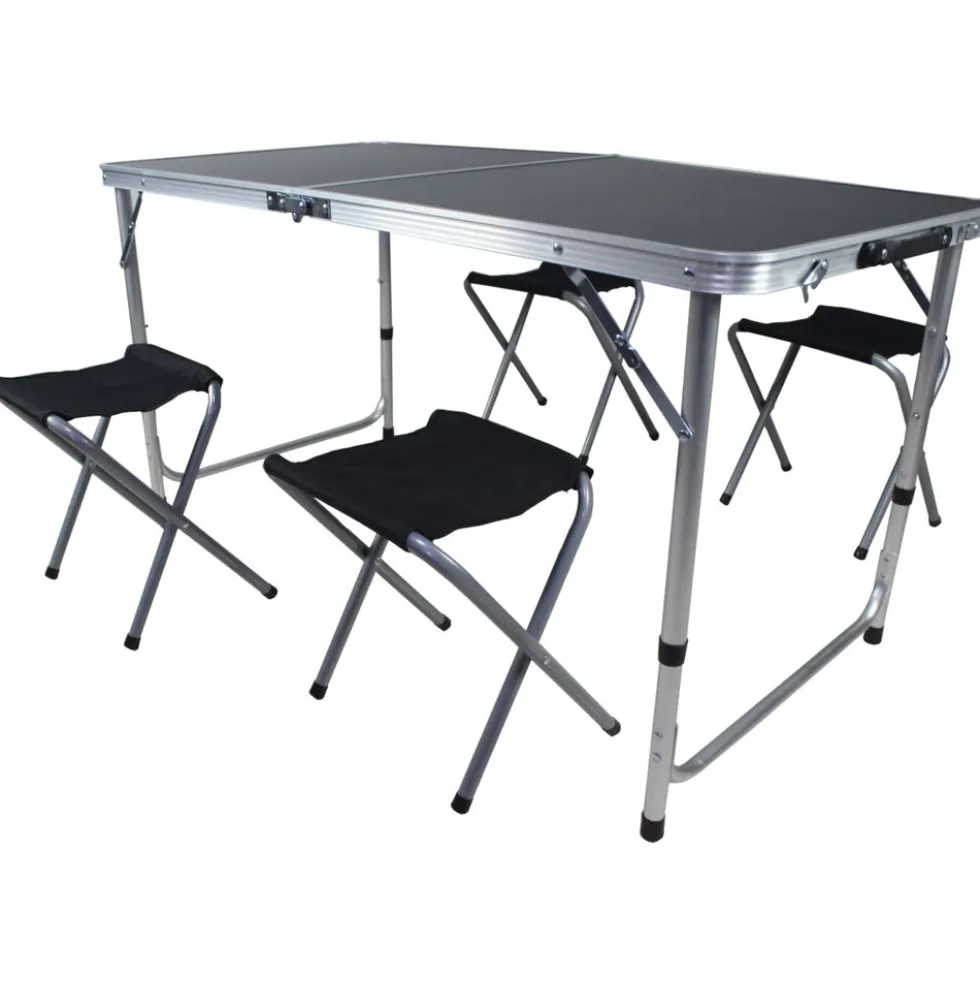 Camping-Sitzgruppe schwarz/silber